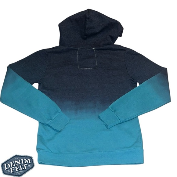 Aviator Nation Women’s Blue/Green Smiley Face Embroidered Hombre V-NeckHoodie😃 - Picture 3 of 13